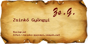 Zsinkó Gyöngyi névjegykártya